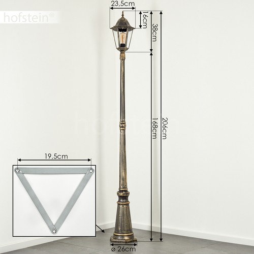 HOFSTEIN Viano lámpara de camino lámpara de exterior de metal/vidrio en marrón-dorado/claro - Imagen 4 de 10