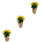  3 Count Dekopflanzen Kunststoff Kunstpflanzen Gefälschte Topfpflanze