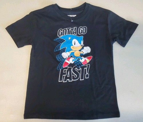Sonic The Hedgehog Boys T-shirt Size 6 Black NWOT "Gotta Go Fast" - Picture 1 of 7