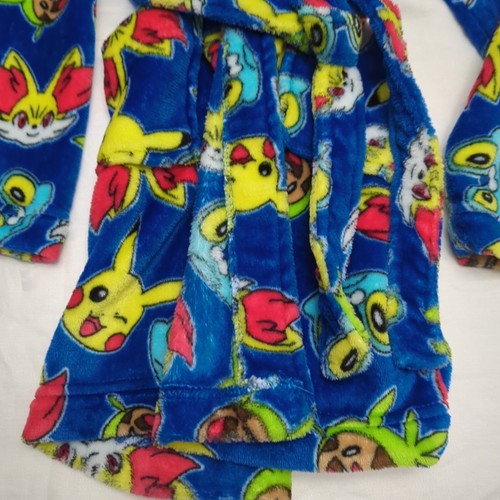 Boy's Pokemon Plush Bath Robe w/ Belt Size M (8) Flame Resistant EUC (UU36) - Picture 9 of 12