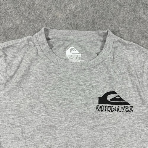 Quiksilver Retro Skull Shark Mouth T-Shirt Youth/Kid's Sz Small (8) Heather Gray - Picture 3 of 17