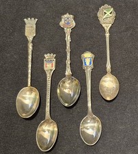 Vintage Antique Silver Plate Souvenir Spoons Lot Of 5