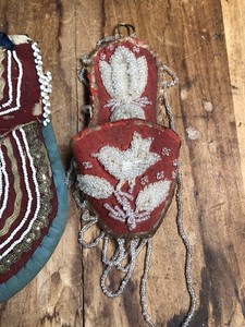 Victorian Beaded Wall Pocket Lot, Native American