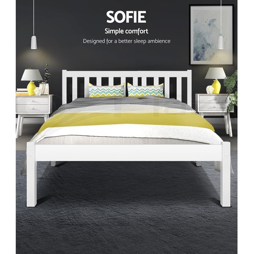 Artiss Bed Frame Wooden Queen Double King Single Full Size Timber Base SOFIE - Picture 2 of 62