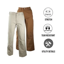 Coleman Men's Pant Canvas Utility Extreme Comfort Copper, Oat