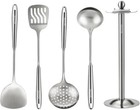 5 Pieces Cooking Utensils set, 18/8 Stainless Steel Kitchen Utensil Set with ...