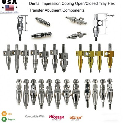 Hiossen Dental Implant Impression Coping Open Closed Tray Dental Lab Fixture Hex