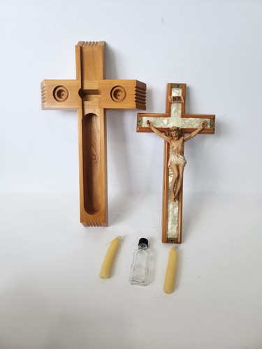 Vintage Kruzifix Kreuz Krankenruf Letzte Riten Set