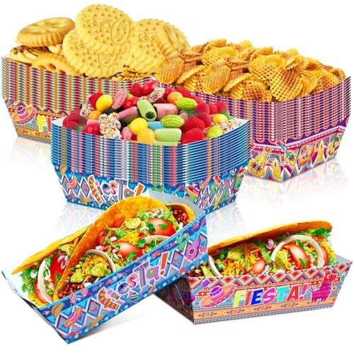 45 Pcs Mexican Paper Food Trays Disposable taco Nacho Assembled Paper - Picture 2 of 8