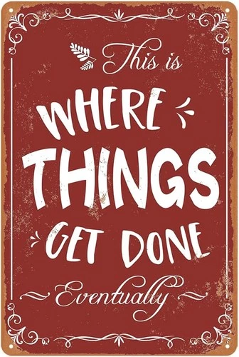 Funny Metal Garage Sign - Mechanic Shop Accessories - Man Cave Decor - Vintage '