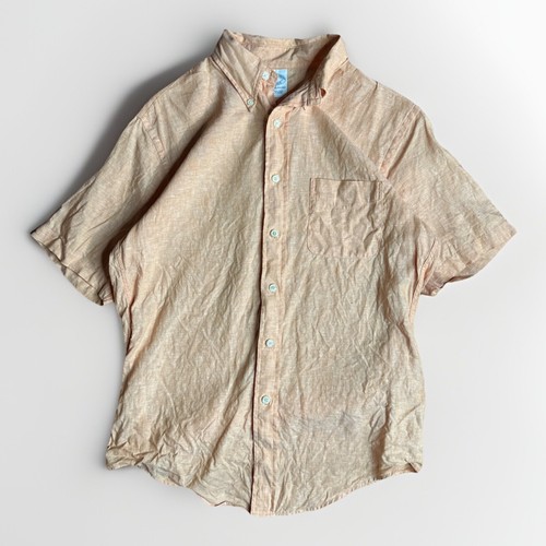 Camisa Brooks Brothers Hombre Talla M Manga Corta Abotonada Lino Irlandés Creamcle