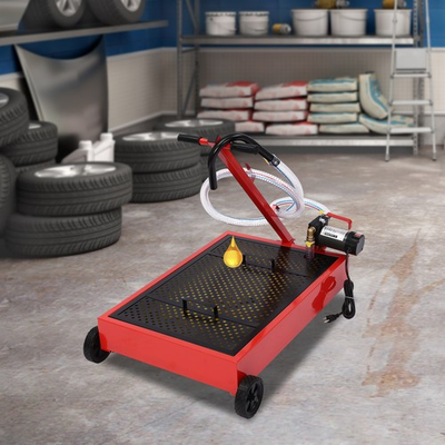 #ad #ad Oil Drain Pan Low Profile with Electric Pump 120W and Wheels Car Truck 17Gal $156.96