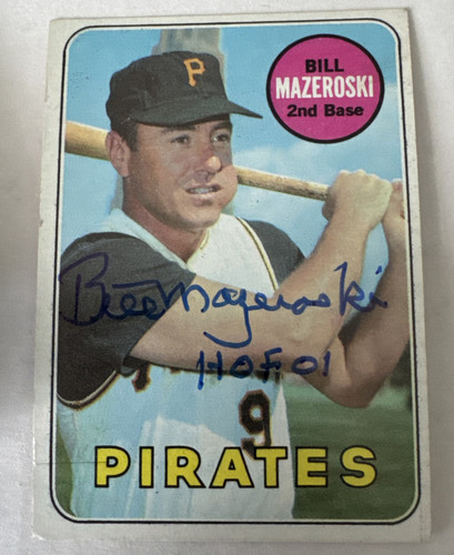 1969 Topps #335 BILL MAZEROSKI Autographed AUTO Card - Pittsburgh Pirates - Picture 1 of 2