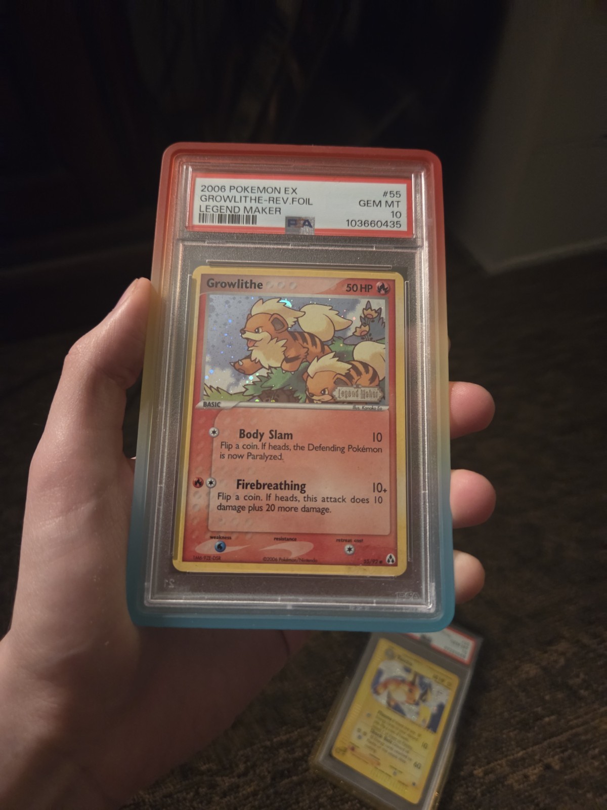 Growlithe Legend Maker Reverse Holo Stamped Card 55/92 PSA 10