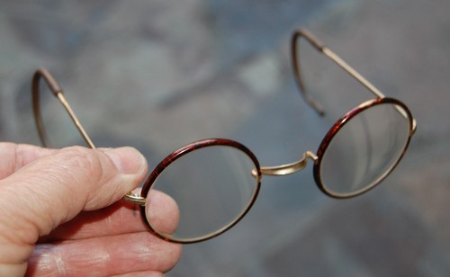 GIORGIO ARMANI Vintage Gold Wire Tortoise, Rubber Eyeglasses, Auth, SteamPunk VG - Picture 2 of 12