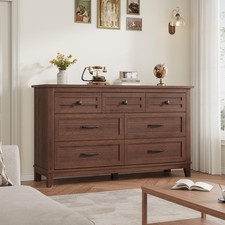 Seven-Drawer Wooden Dresser - 54" Wide