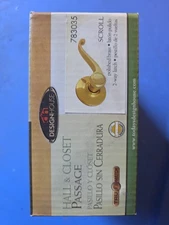 Design House Pro Series Scroll Lockset Polished Brass Hall & Closet 783035