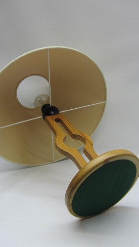 Skandinavische Tischlampe Kiefernholz Leinenschirm TOP '70er - Bild 7 von 15