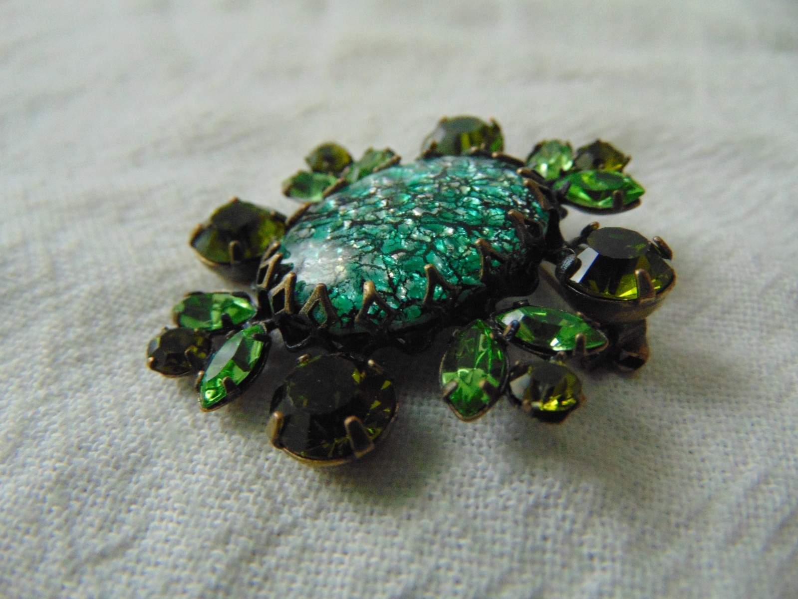 vtg unsigned Schreiner foiled Easter Egg glass ca… - image 4