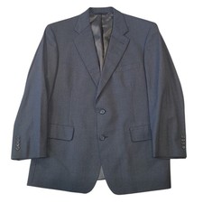 Vintage Brooks Brothers Charcoal Two-Button Blazer Made in USA 100% wool 42S