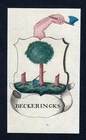 1800 Beckeringks Wappen Adel coat of arms Heraldik Kupferstich engraving