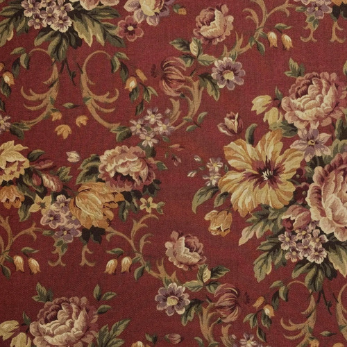 Mill Creek Vintage Floral CURRANT Cotton Drapery Pillow Upholstery Sewing Fabric - Picture 5 of 9