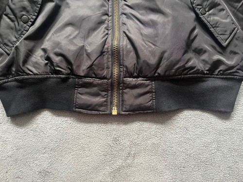 Alpha Industries Reversible MA-1 USAF Flight Bomber Jacket Black/Orange Size XL - Picture 7 of 14