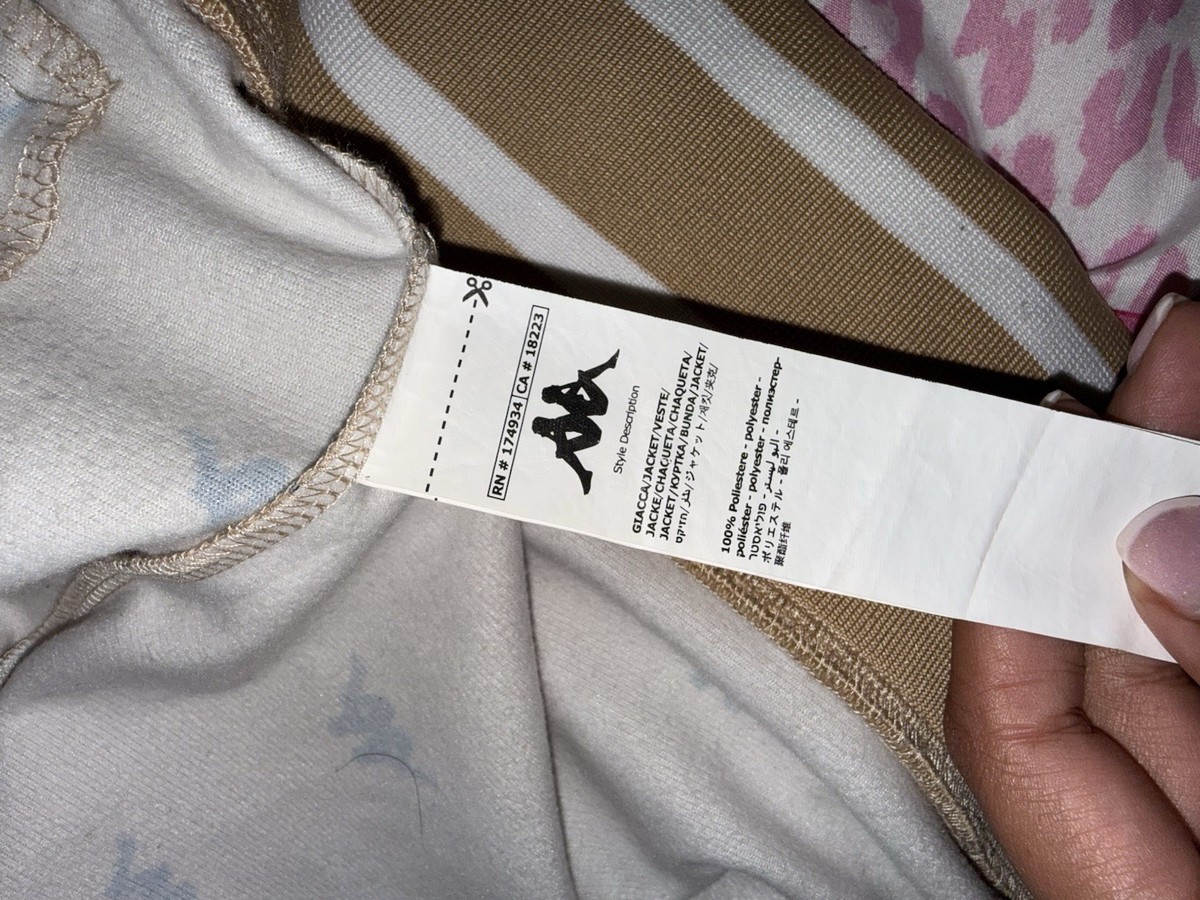 RARE Beige Kappa Track Jacket Size M Embroidered Logo View 3