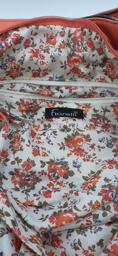 Fiorelli Vegan Leather Sunset Orange Double Handle Shoulder Bag Purse Lined - Picture 7 of 12