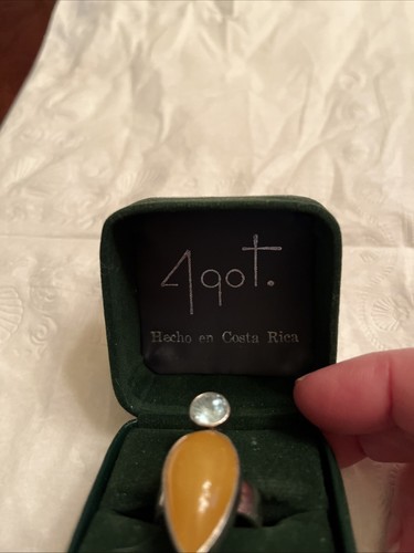 4 Got Costa Rican Semi Precious Stone Ring In Sterling Silver Size 7 - Picture 2 of 8