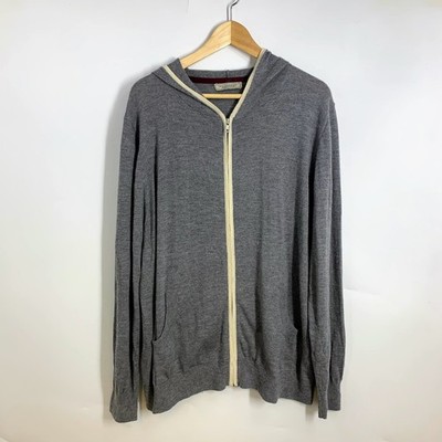 WILLIAMS & KENT Mens Gray Full Zip Hooded Lightweight Sweater Hoodie
