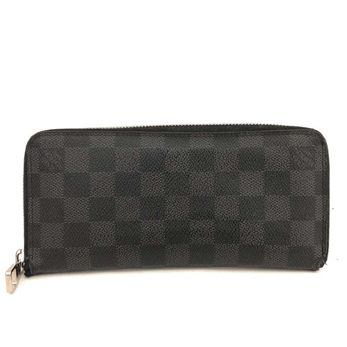 Louis Vuitton Damier Graphite Vertical Zippy Round Long Wallet Black/7BF1601
