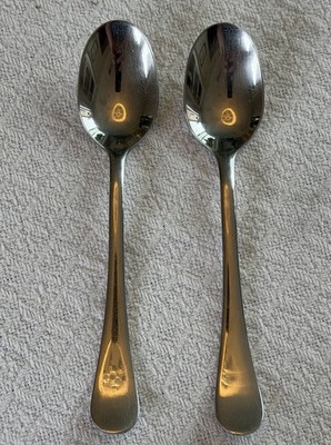 2 Pc Ginkgo SATIN Bergen ( Varberg) Stainless 18/10 TableSpoon Flatware Spoon