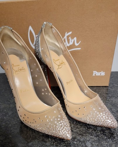 Christian Louboutin Follies Strass 100 mm Pumps - Version Crystal 40 - Picture 3 of 14