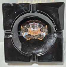 H Upmann Black Ceramic Cigar Large Size Ashtray 9.5" Square