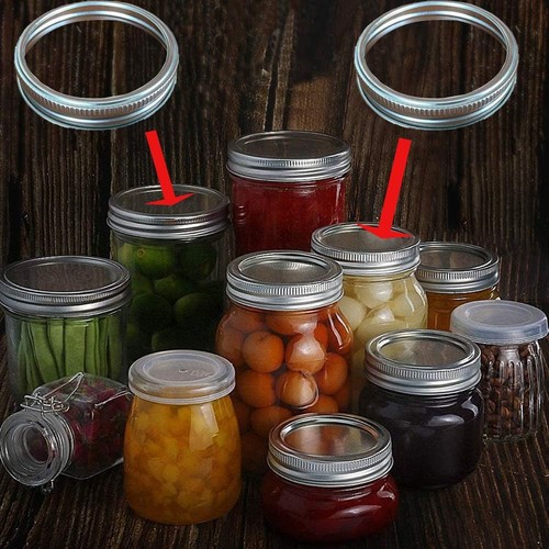 stainless steel wide mouth replacement rings for mason canning jar 20 pack new - Picture 5 of 5