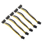 5 PCS GPU Extension Cord 6Pin PCIe to 15Pin Power Cable Computer Supply