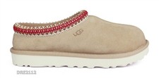 UGG Tasman Sand / Dark Cherry Suede Fur Slippers Womens Size 7 -NIB-