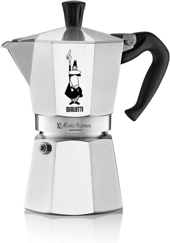 Moka Express Macchina da Caffè Espresso con Piano Cottura - Iconica Italiana 6 Tazze, Argento Eleganza - Foto 6 di 9