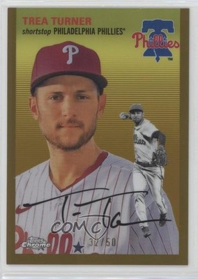 2023 Topps Chrome Platinum Anniversary Gold Refractor /50 Trea Turner #315 10zi