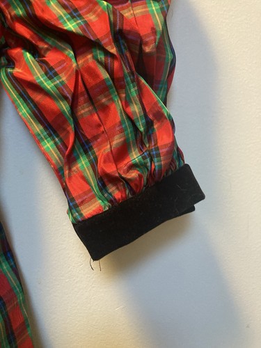 Heirlooms By Polly Flinders Navidad Rojo Cuadros Terciopelo Negro Talla 10 ¡Calado!! - Imagen 12 de 15