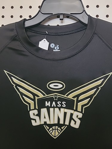 Badger Sportswear Jersey Mass Saints Longsleeve Black Men Size S - Picture 3 of 8
