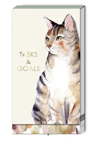 PUNCH STUDIO TALL NOTEPAD TABBY CAT MAGNETIC CLOSURE 75 SHEETS 6" x 3.25" NEW - Picture 1 of 3