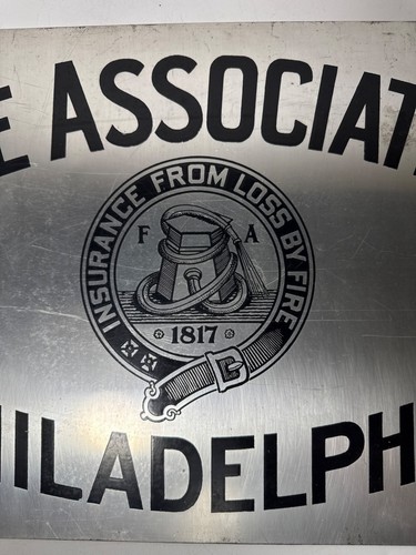Letrero de metal 1817 Fire Association of Philadelphia 18"" x 11,7"" - Imagen 5 de 11
