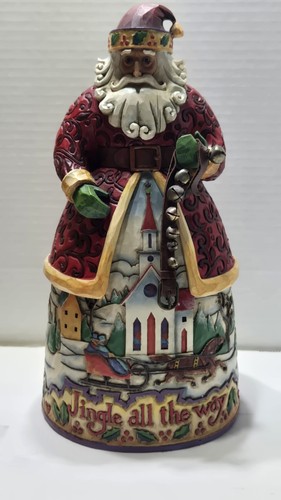 Jim Shore Heartwood Creek Santa Jingle All The Way Bells Figure 9in.w/ Orig. box