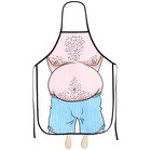 Novelty Cooking Kitchen Apron Wacky Belly Man Printed Apron Kitchen apron
