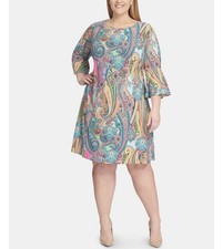 Tommy Hilfiger Women’s Plus Size Jaipur Paisley Bell Sleeve Dress Size 14