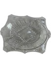 Victorian Glass Bread Plate Waste Not Want Not Etched Oval Decorative