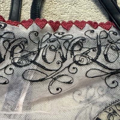 Victorias Secret High Waist Caged Panty Size L Love Letters Embroidered Hearts