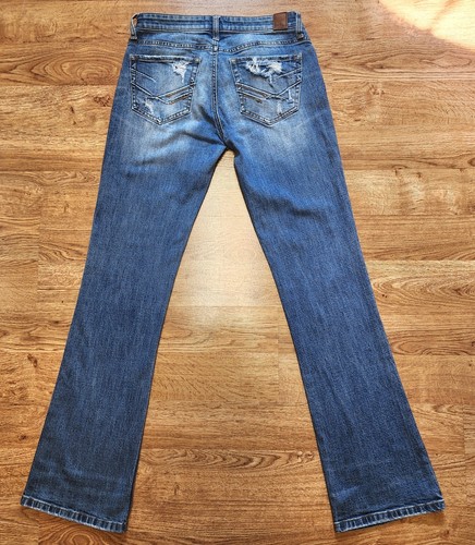 BKE Buckle Stella Mid-Rise Bootcut Blue Denim Jeans Women 26L Destroyed Retro. - Picture 7 of 14